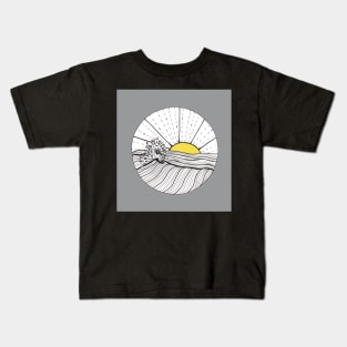 Surfer Line Art Ink Illustration Kids T-Shirt